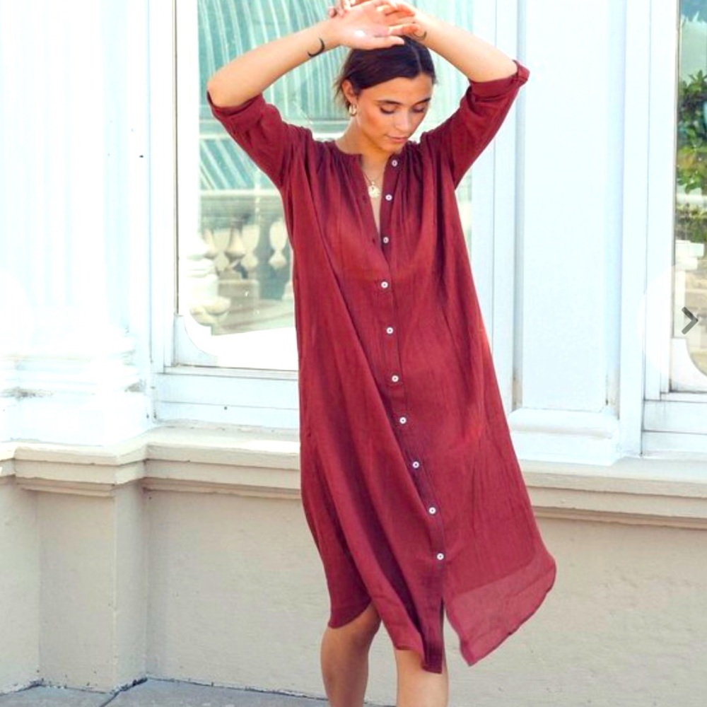 Mille easy-breezy single gauze shift dress (XS)